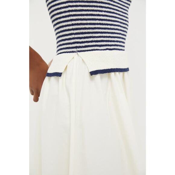 MOON RIVER Cream Striped Midi Dress Size L NWT Retail  $124 Tuckernuck - Picture 5 of 6